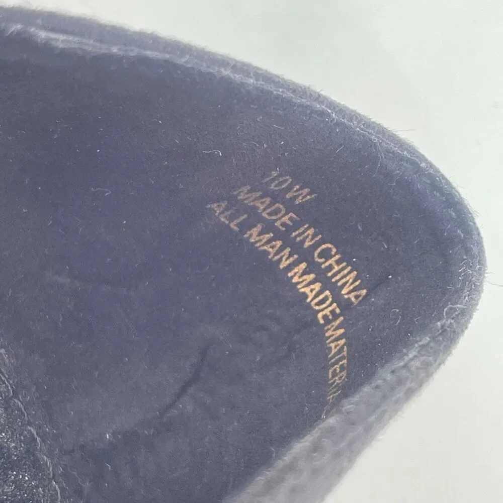 Lane Bryant Metallic D’Orsay Flats Pointed Toe Gold Black NWT Size 10